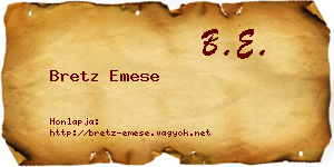 Bretz Emese névjegykártya
